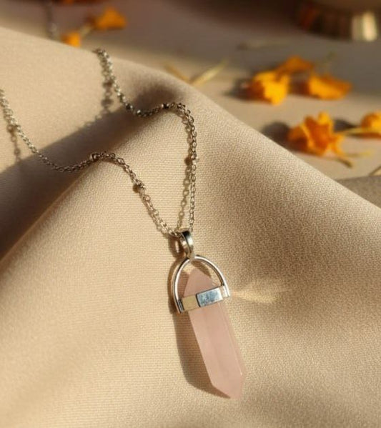 LoveMagnet™Rose Quartz Silver Pendant – Self Love & Relationship Energy Necklace for Women