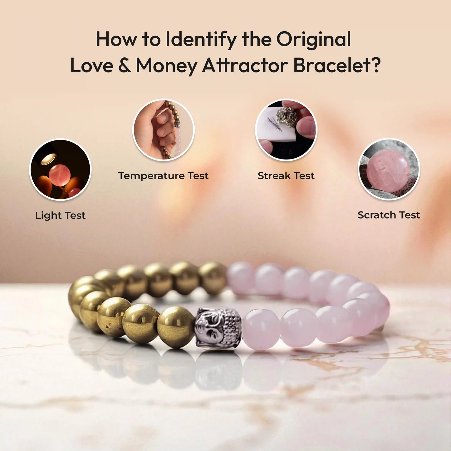 Love & MoneyMagnet™ Combined Rose Quartz and Pyrite Bracelet(Unisex)