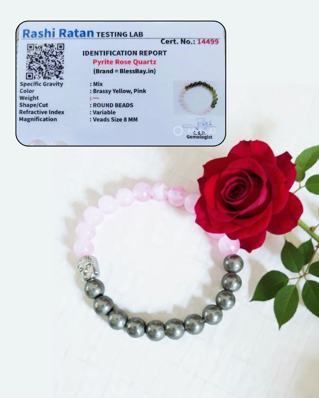Love & MoneyMagnet™ Combined Rose Quartz and Pyrite Bracelet(Unisex)