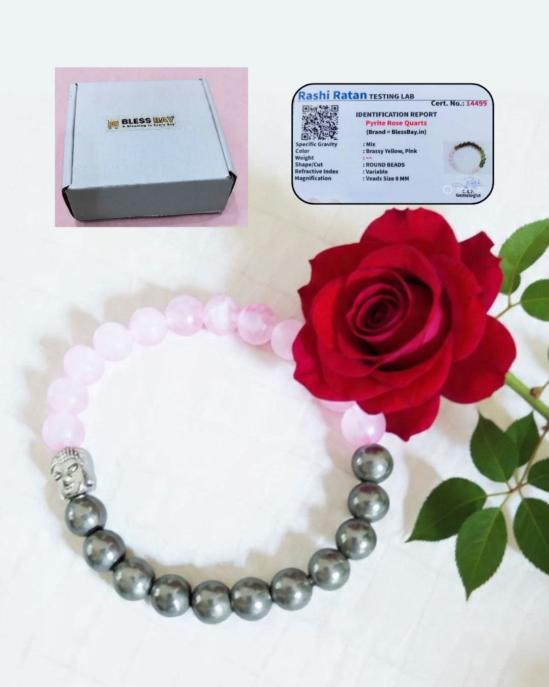 Love & MoneyMagnet™ Combined Rose Quartz and Pyrite Bracelet(Unisex)