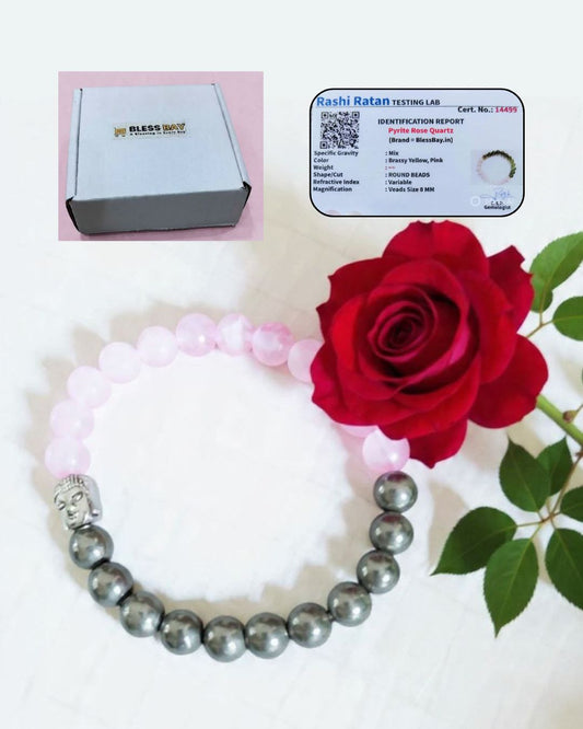 Love & MoneyMagnet™ Combined Rose Quartz and Pyrite Bracelet(Unisex)