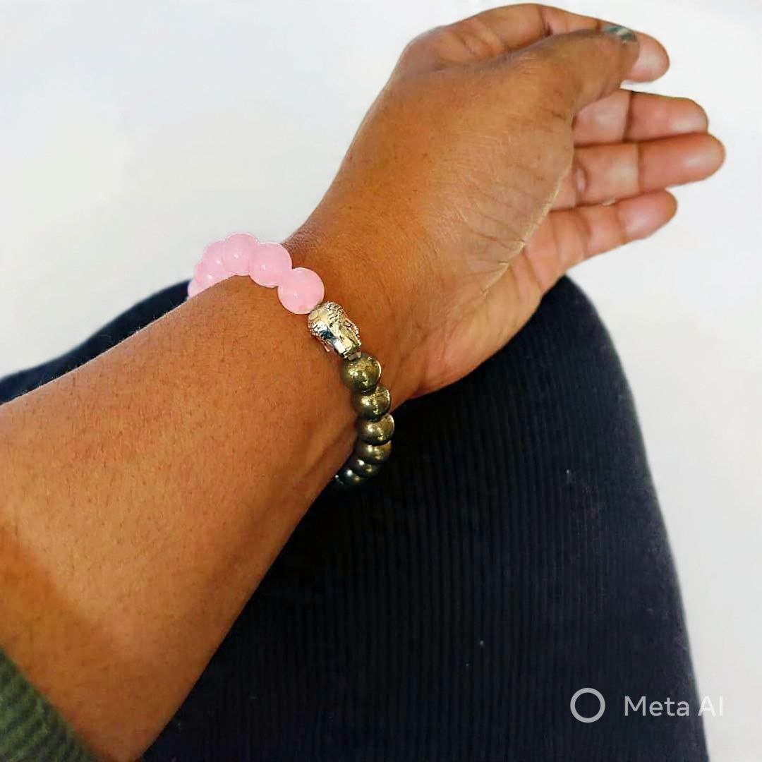 Love & MoneyMagnet™ Combined Rose Quartz and Pyrite Bracelet(Unisex)